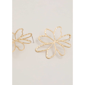 Phase Eight Gold Open Flower Stud Earrings